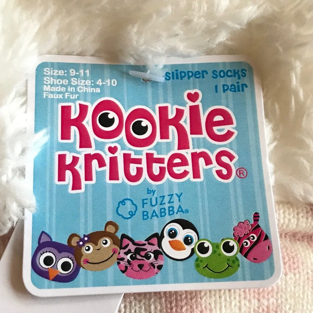 Slipper Socks Slippers Fuzzy Faux Fur KOOKIE KRITTERS Socks